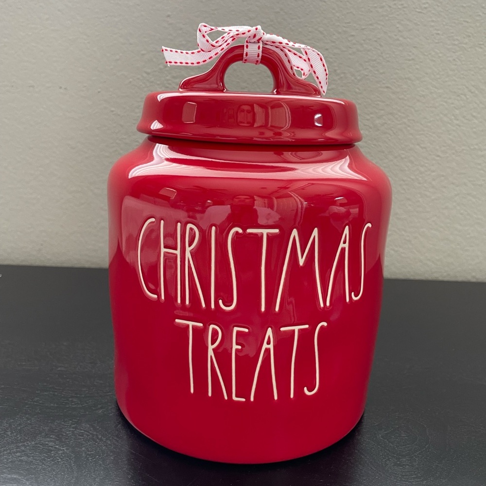 Rae Dunn Christmas Treats Red Canister